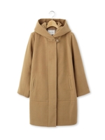 フーデッドコクーンコート/ブルー系(095)