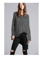 ベルスリーブニットプルオーバー/チャコールグレー(014)