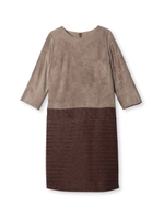 マスカレードスエードドッキングワンピース/サンドベージュ(053)