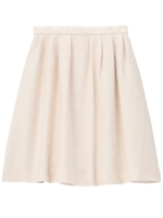 レース切り替えストレッチミディ丈スカート/ベージュ(052)