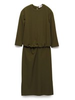 裾スリットブラウジングワンピース/KKI