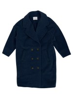 【Casual】ミドル丈ルーズPコート/ネイビー