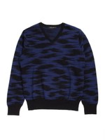 【メンズ】トライバルガラ VネックニットPO/ネイビー