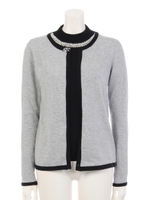 バイカラーニットアンサンブル/ボルドー