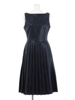 プリーツワンピース/BROWN