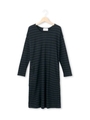 ボーダードロップショルダーワンピース/ブラック(319)
