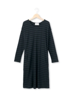 ボーダードロップショルダーワンピース/ブラック(319)