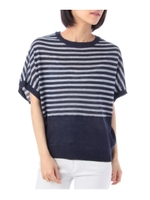 ポーダー切り替えドルマンニットトップス/ネイビー(393)