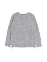 レースアップニットプルオーバー/グレー