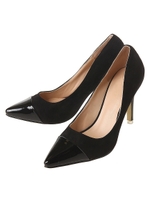 異素材パンプス/グレー