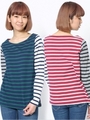 MULTI STRIPED L/S TOP/ネイビー