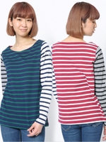 MULTI STRIPED L/S TOP/ネイビー