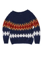 【Casual】スラブジャガードニット/ネイビー