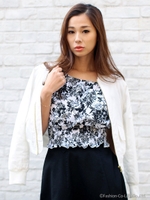 サテンブルゾン/オフホワイト