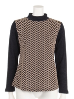 ヘリンボンプルオーバー/ベージュ