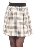 ラメチェックスカート/シロ