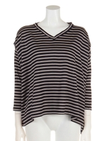 ・ボーダー変形プルオーバー/Camel