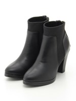 【abcdevol】ゴア切り替え太ヒールショートブーツ/ブラック