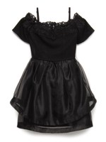 オフショルレースドレス/BLK