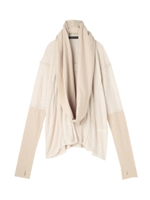 スヌード付き袖配色カットソー/ライトベージュ(051)