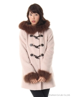 ファー付きダッフルコート/ベージュ