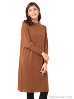 ミラノリブドルマンワンピ/ベージュ