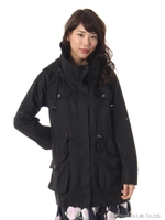 袖ストラップ付きモッズコート/ベージュ