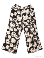 大花柄イージーガウチョPT/ブラック