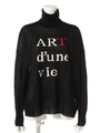 HANA KNIT TURTLE TOP/BLACK