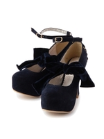 【LIZ LISA】ベロアリボンパンプス/ピンク