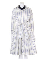 ネックレス付きストライプシャツワンピース/WHTxNVY