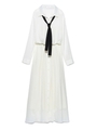 ボウタイワンピース/WHT