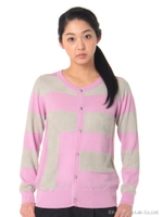 モール+ウールニットカーディガン/ピンク