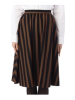 ラメボーダー膝丈フレアスカート/キャメル(141)