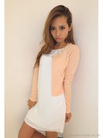 ランダムビジューカーデ/O/WHT