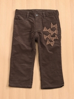 リボンモチーフ７分丈ストレートパンツ/カーキ