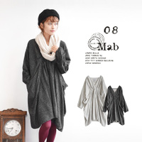 08Mab（ゼロハチマブ）フランネルコットン ギャザードレープワンピース