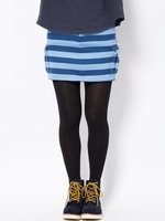 BORDER SWEAT CARGO SKIRT/ブルー