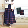 コットンフランネル Aライン チェックロングスカート