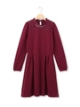 ジャガードフィットアンドフレアワンピース/ワインレッド(063)