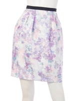 ニュアンスプリントタイトミニスカート/ラベンダー