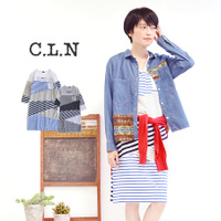 ボーダーパッチワークワンピース