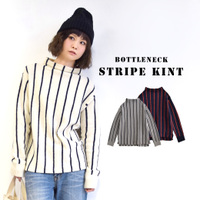 ボトルネック ボーダープルオーバー