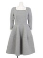 ボンディングスクエアネックワンピース/LIGHTGRAY