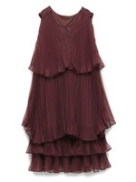 Aラインプリーツワンピース/WINE