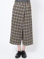 PLAID WRAP PANTS/BLACK