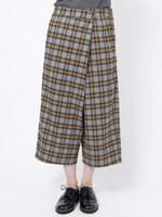 PLAID WRAP PANTS/BLACK