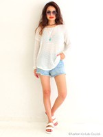 【chille anap】ニットチュニック/WH