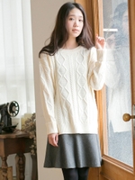 ウールペプラム切替スカート/ブラック