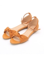 ツイストリボンストラップサンダル/マスタード(033)